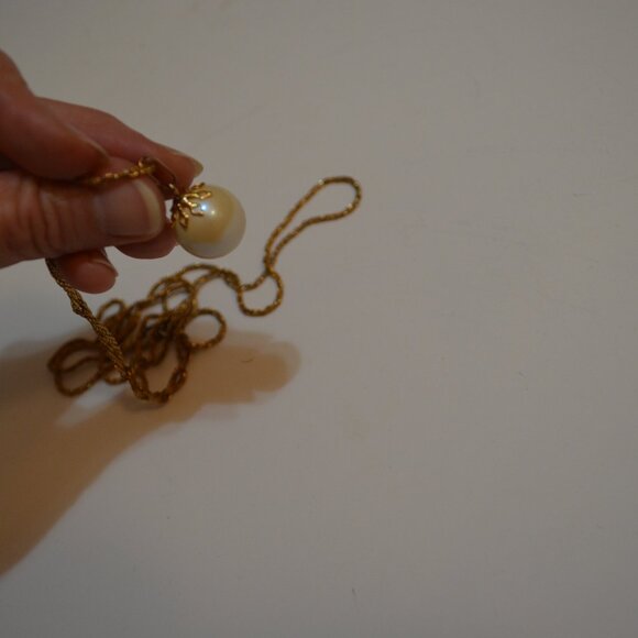 Double Rope-like Chain Link 9'&12' Length 2mm Width Faux Pearl Round Cream Bead - Picture 8 of 13